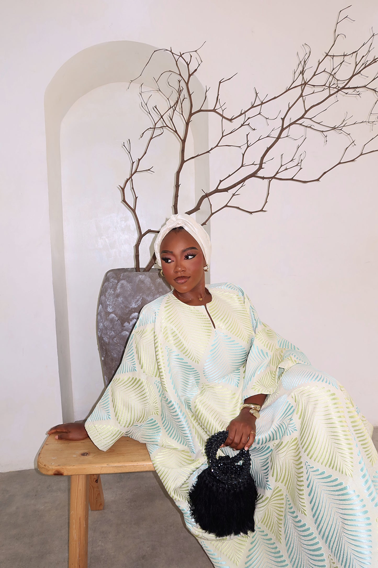 Muna Kaftan – Leaf Damask