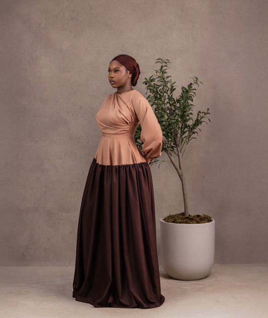 Amal Two-Tone Dress