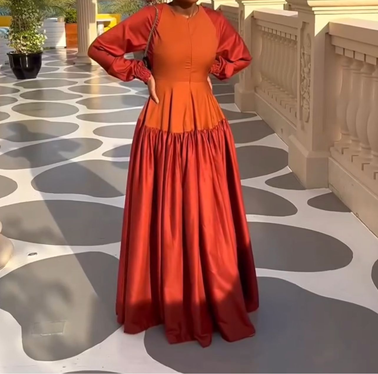 Burnt Orange Samira Dress - Size 10