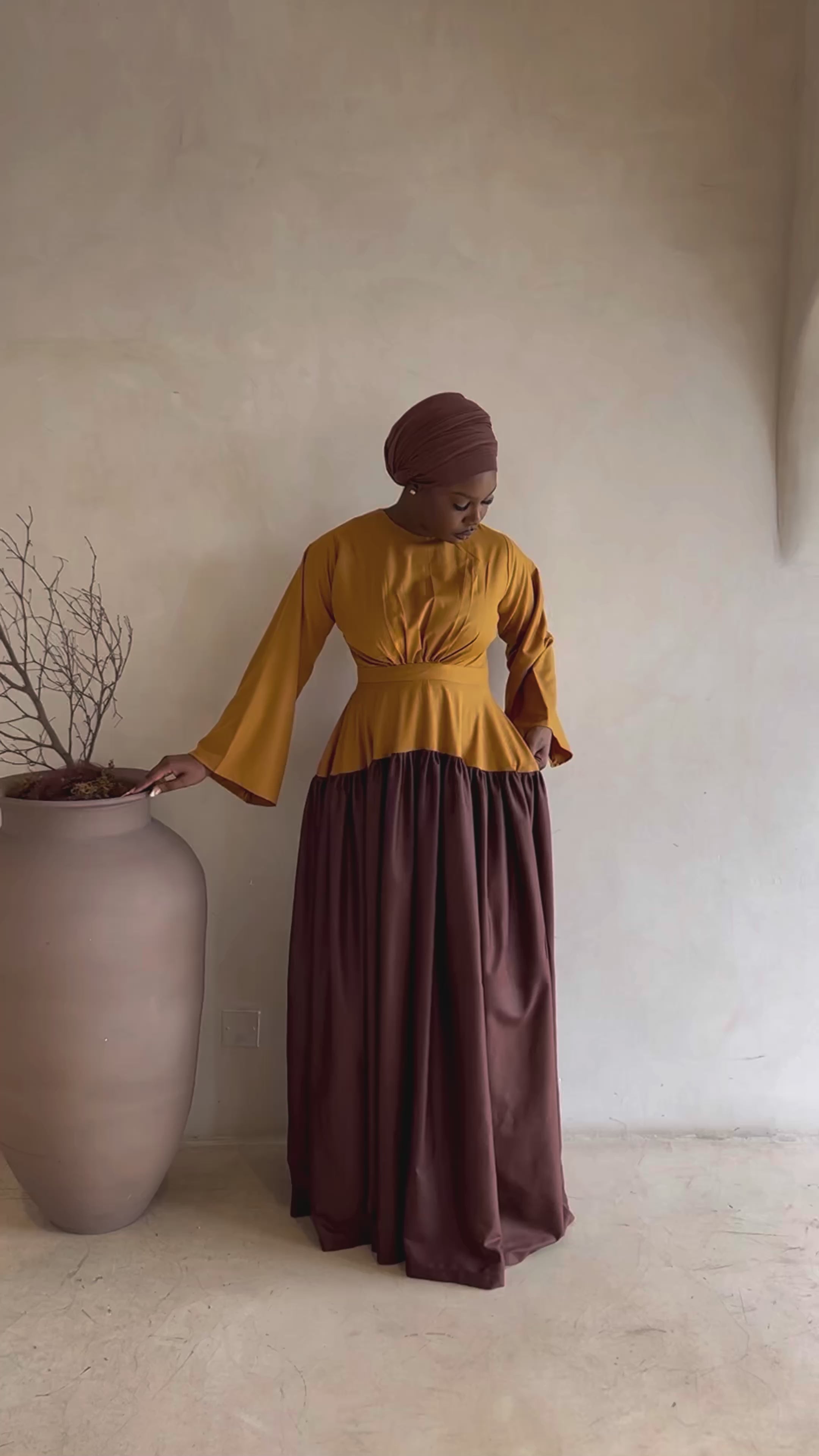 Yara Two-Tone Dress – AMINA ZAID