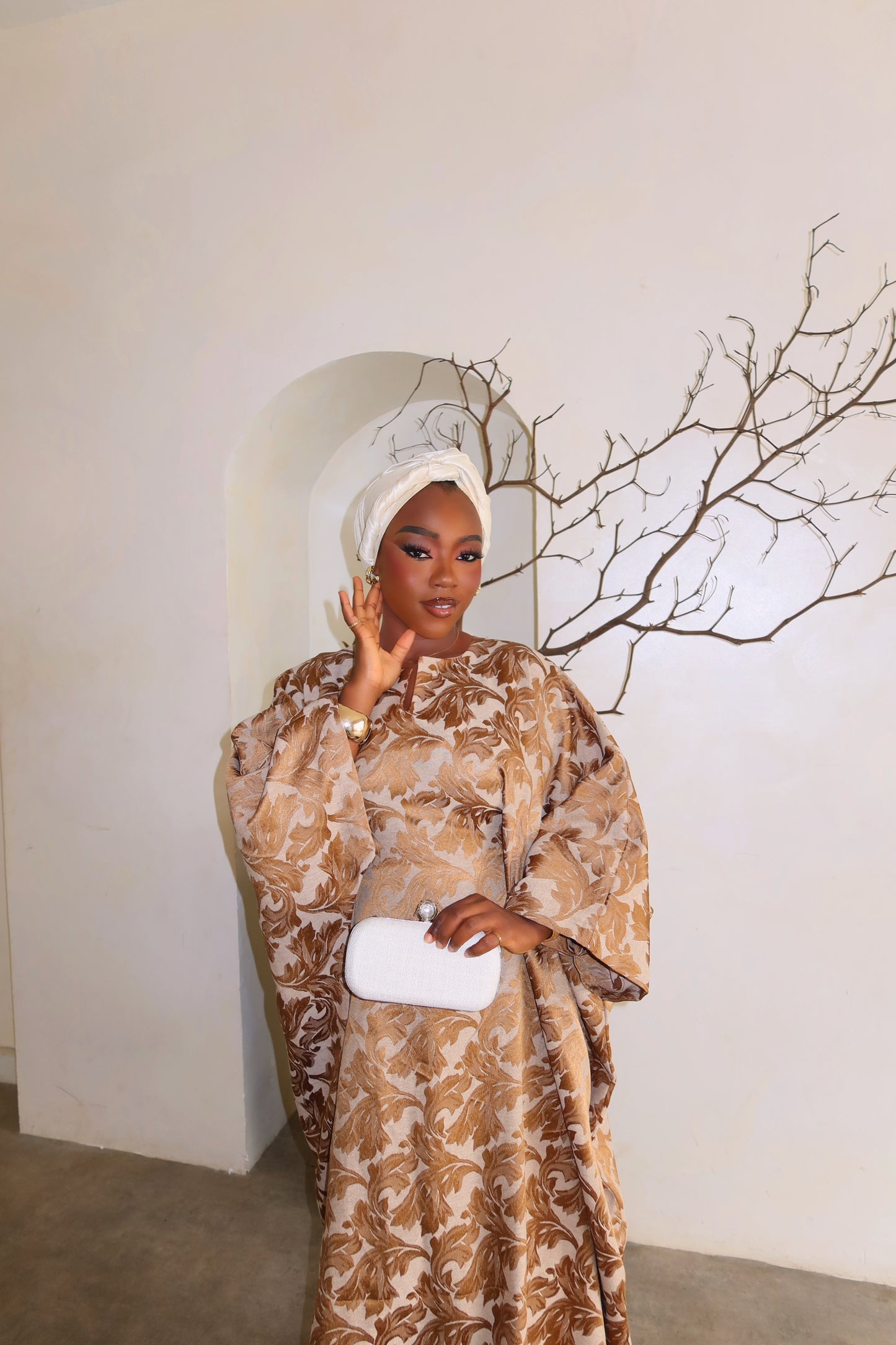 Muna Kaftan – Gold Damask