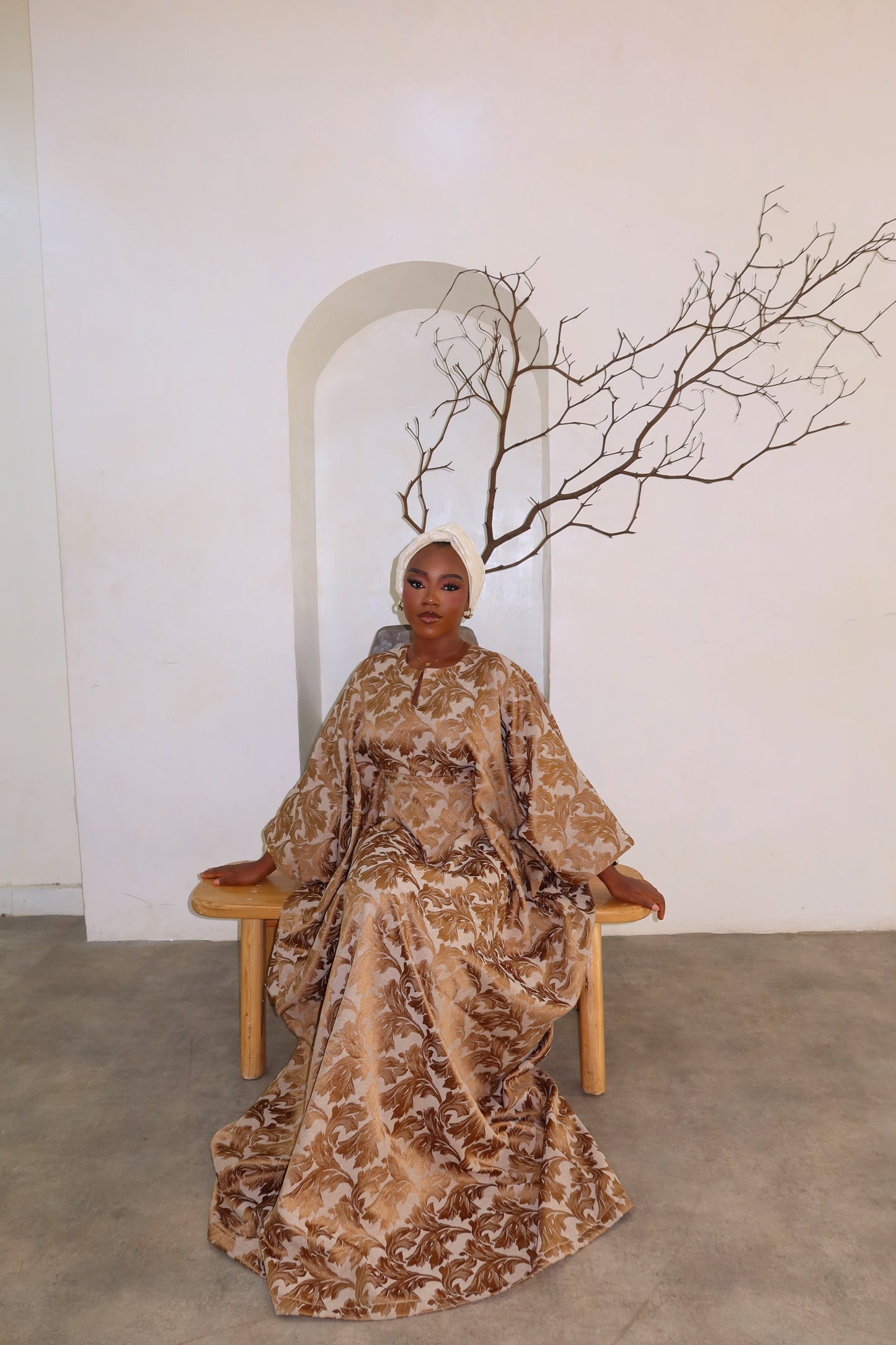 Muna Kaftan – Gold Damask